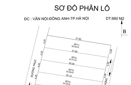 - Siêu rộng - Siêu rẻ 92m2 Vân Nội chỉ 3,x tỷ- 2 mặt thoáng - cách cầu Nhật Tân 5 phút - mặt đường trục chính ô tô tải thông.